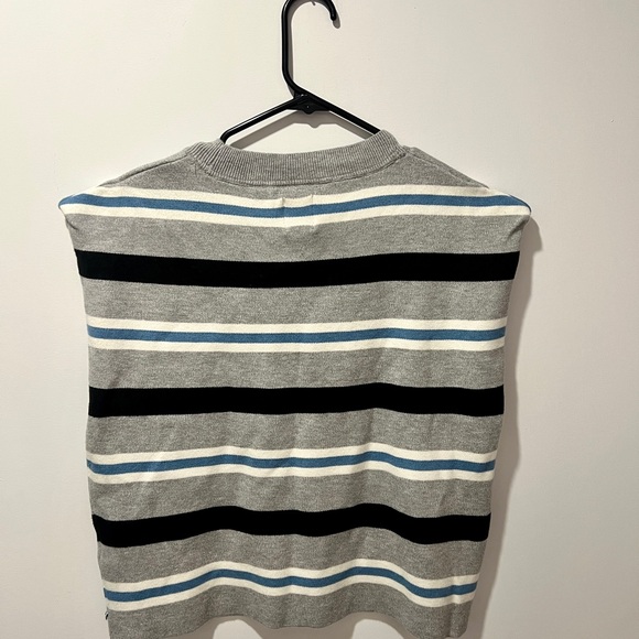 The Noah Muscle Tank Sweater by Maeve size S Stripes Blue Black White - Picture 7 of 8